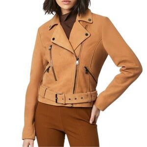 New Bernardo Cognac‎ Leather Moto Jacket xs